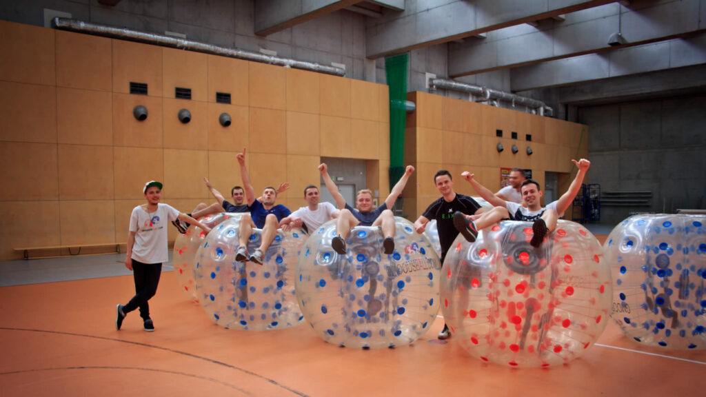 Bumper Ball match in a sports hall in Krakow