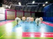 Bumper Ball game in inflatable balls at a sports hall in Kraków
