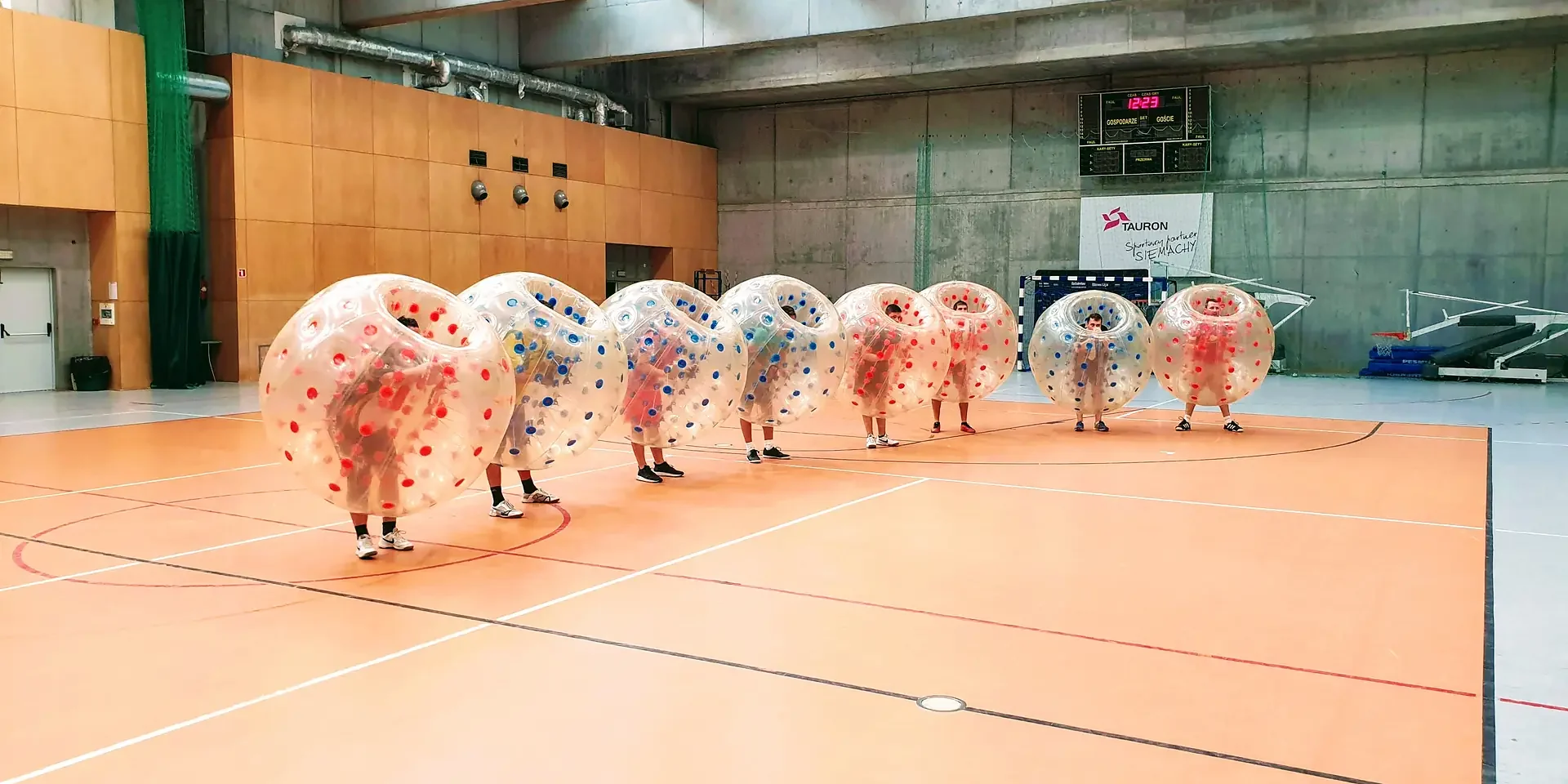 BumperBall Kraków – photo 22 Bumper Ball game in inflatable balls at a sports hall in Kraków