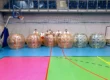 Bumper Ball game in inflatable balls at a sports hall in Kraków