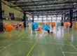 Bumper Ball game in inflatable balls at a sports hall in Kraków