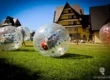 Bumper ball match on grass outdoors
