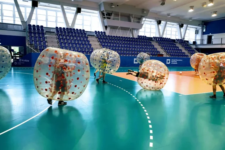 Bumper Ball match at a sports hall in Kraków